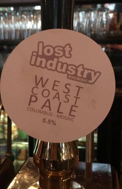 West Coast Pale : Columbus - Mosaic 5.5%, Lost Industry Brewing, England