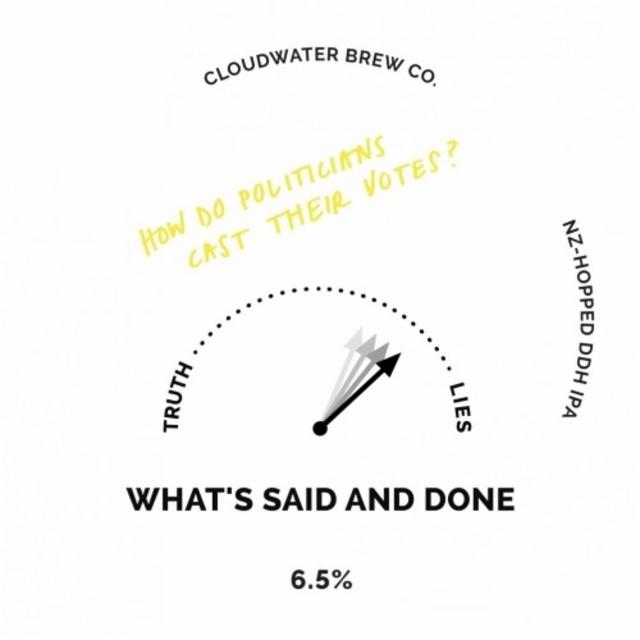 What's Said And Done 6.5%, Cloudwater Brew Co., England