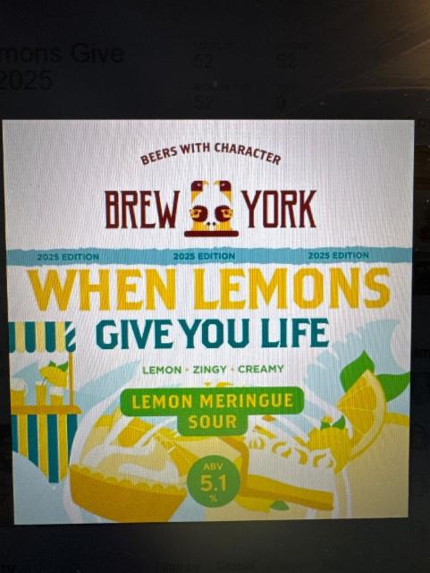 When Lemons Give You Life 5.1%, Brew York, England