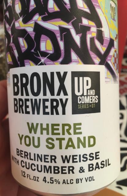 Where you stand 4.5%, The Bronx Brewery, United States