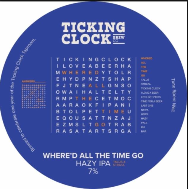 Where'd All the Time Go 7.0%, Ticking clock brewing company, United Kingdom
