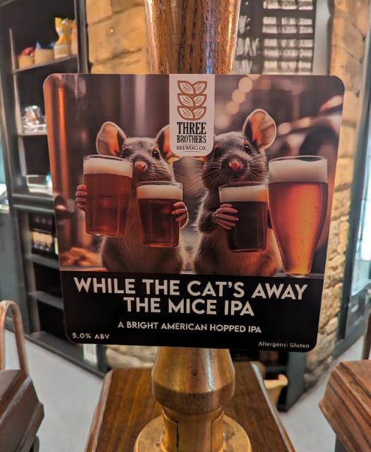 While The Cat's Away The Mice IPA 5.0%, Three Brothers Brewing Co, England