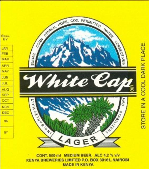 White Cap Lager 4.2%, Kenya Breweries Limited (East African Breweries Ltd.), Kenya