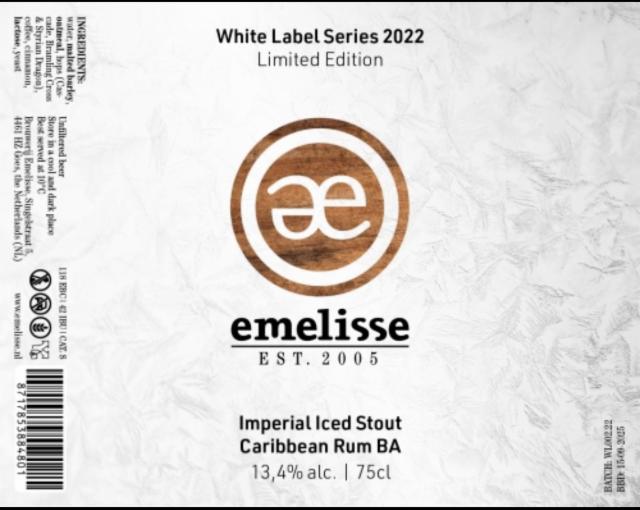 White Label Imperial Iced Stout Caribbean Rum BA 2022 13.4%, Brouwerij Emelisse, Netherlands