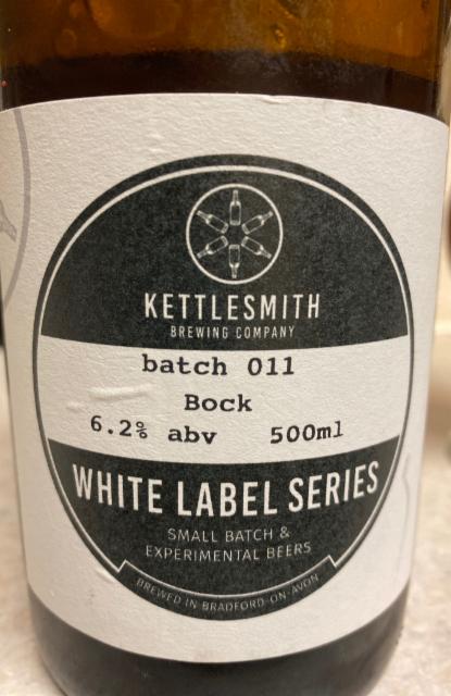 White Label Series Batch 011 Bock 6.2%, Kettlesmith Brewing Company, England