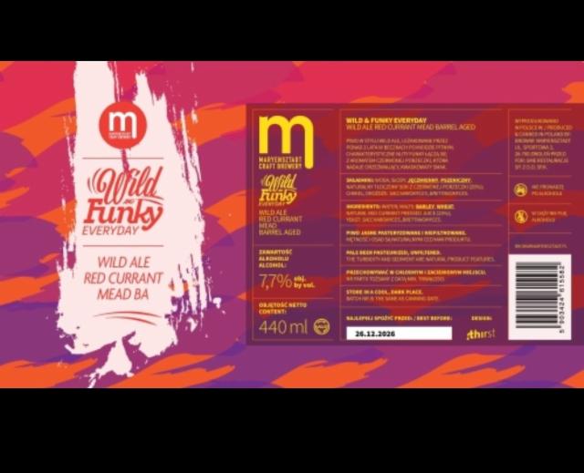 Wild & Funky Everyday: Wild Ale Red Currant Mead BA 7.7%, Browar Maryensztadt, Poland