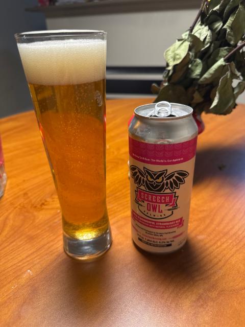 Wild and wonderful strawberry ale 6.2%, Screech owl brewing, United States