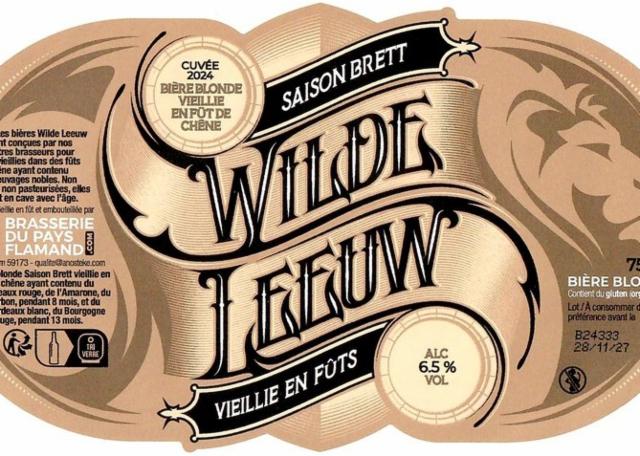 Wilde Leeuw 2024 Saison Brett (En Fûts) 6.5%, Brasserie Du Pays Flamand, France