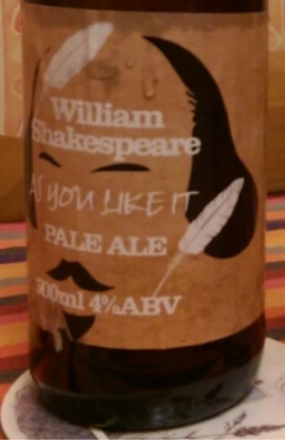 William Shakespeare As You Like It 4.0%, Pheasantry Brewery, England