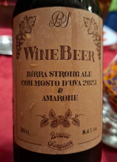 Wine Beer Strong Ale con mosto d'uva 2023 e Amarone 8.4%, La Sempione, Italy