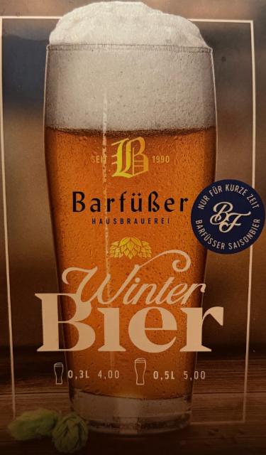 Winter Bier 5.9%, Barfüßer Brauhaus, Germany
