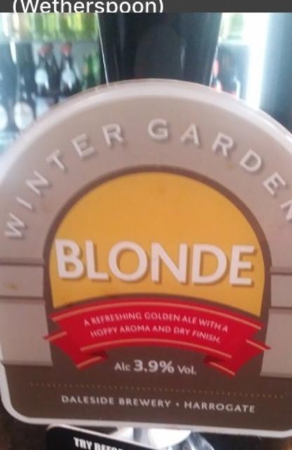 Winter Gardens Blonde 3.9%, Daleside Brewery, England