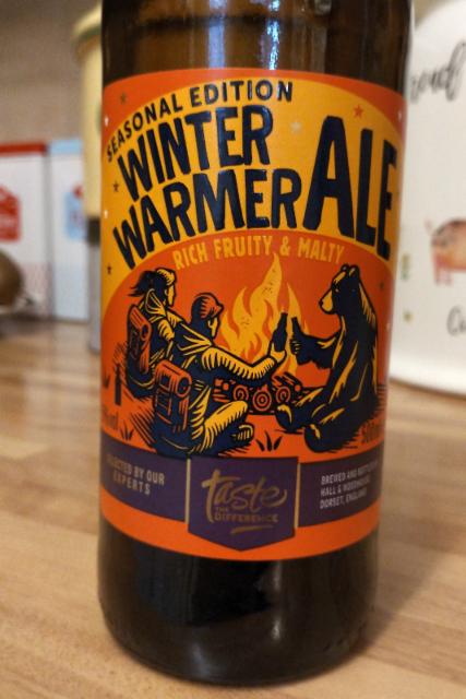 winter warmer ale 5.0%, Sainsbury's, England