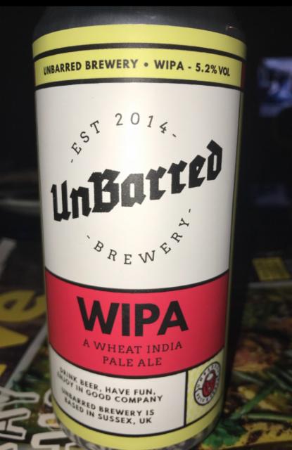 WIPA 5.2%, UnBarred Brewery, England