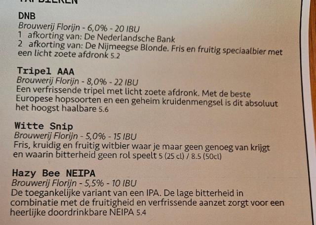 witte snip, brouwerij florijn