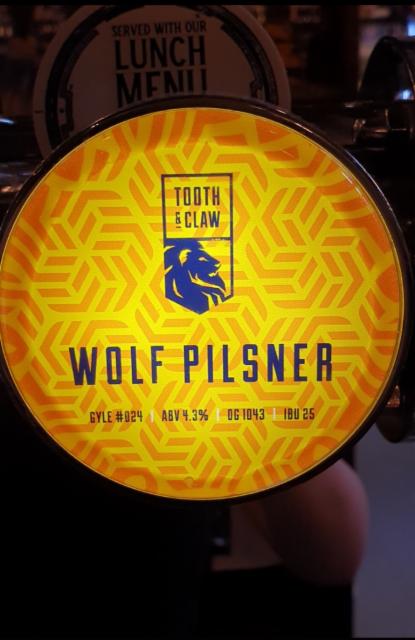 Wolf Pilsner 4.3%, Tooth & Claw Brewing, England
