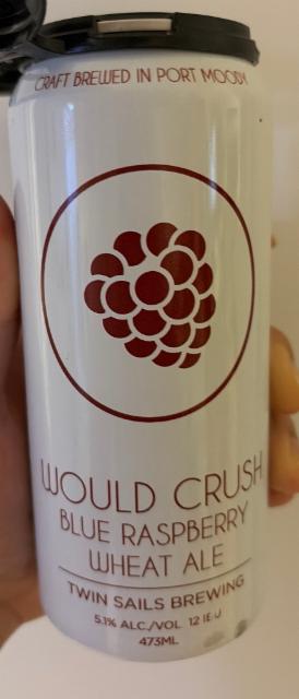 Would crush blue raspberry wheat ale, Twin Sails Brewing