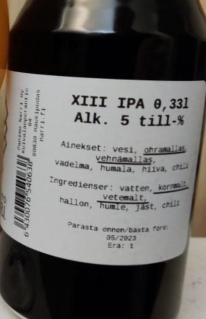 XIII IPA 5.0%, Panimo Narri, Finland