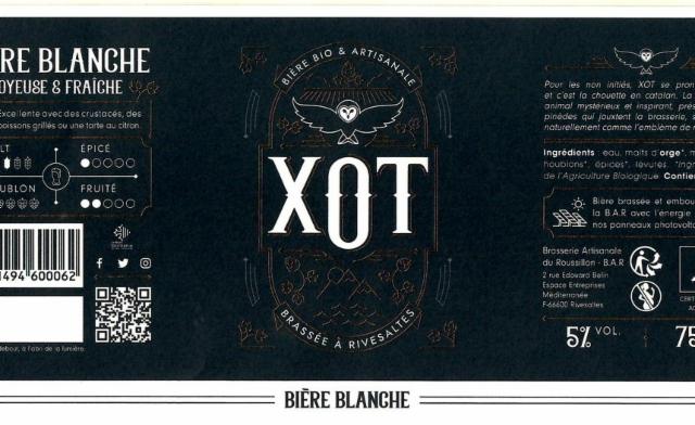XOT Blanche 5.0%, Brasserie Artisanale Du Roussillon - B.A.R., France