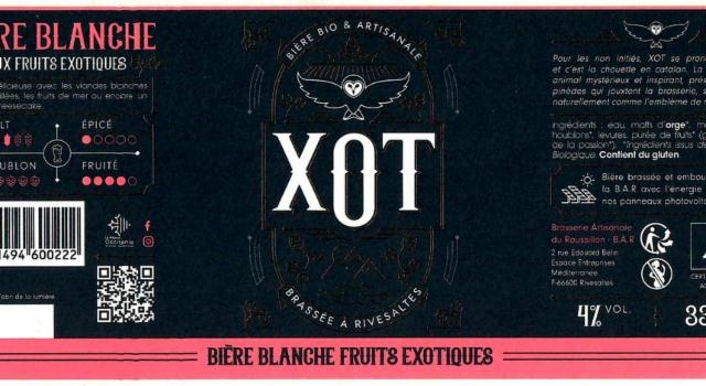 XOT Blanche Fruits Exotiques 4.0%, Brasserie Artisanale Du Roussillon - B.A.R., France