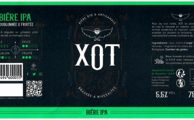 XOT IPA 5.5%, Brasserie Artisanale Du Roussillon - B.A.R., France