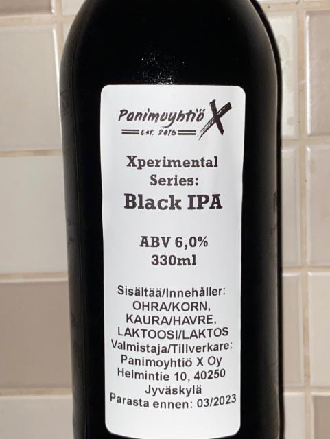 Xperimental Series: Black IPA 6.0%, Panimoyhtiö X, Finland