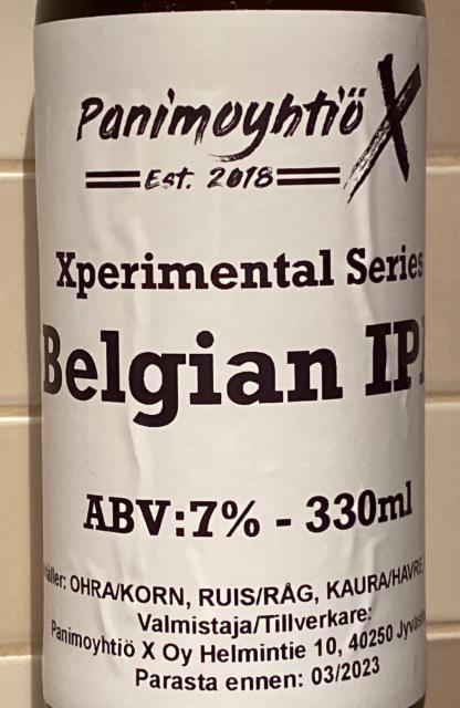 Xperimental Series: Belgian IPA 7.0%, Panimoyhtiö X, Finland