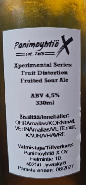 Xperimental Series: Fruit Distortion 4.5%, Panimoyhtiö X, Finland