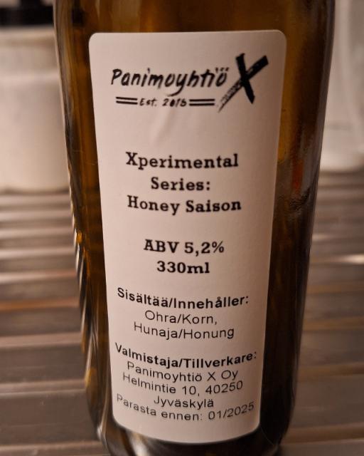 Xperimental Series: Honey Saison 5.2%, Panimoyhtiö X, Finland