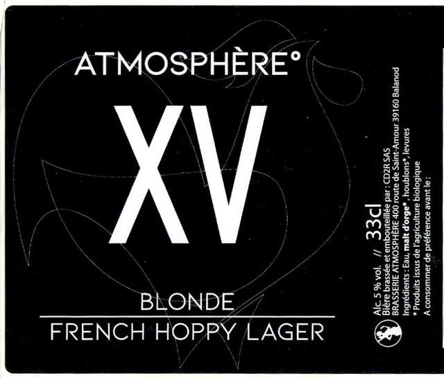 XV Blonde - French Hoppy Lager 5.0%, Brasserie Atmosphère, France