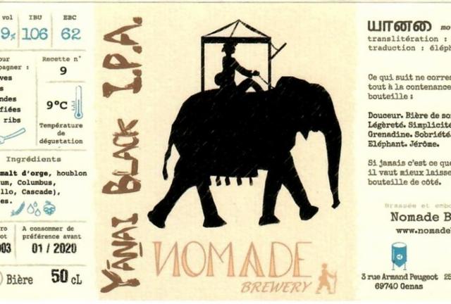 Yanai Black IPA 6.9%, Nomade Brewery, France