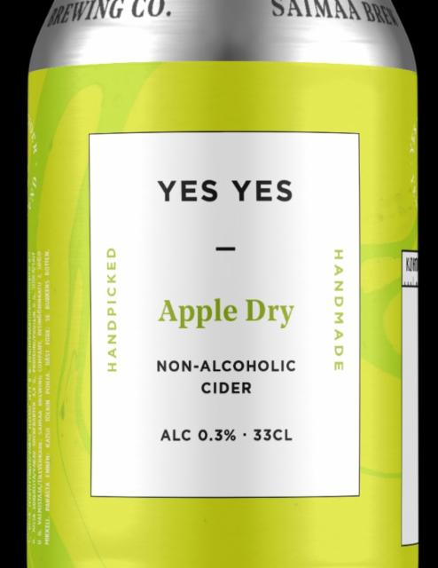 YES YES: Apple Dry Non-Alcoholic 0.3%, Saimaa Brewing Company, Finland