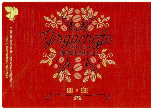 Yirgacheffe Pinot Noir Barrel Aged 12.0%, Brasserie Craig Allan, France