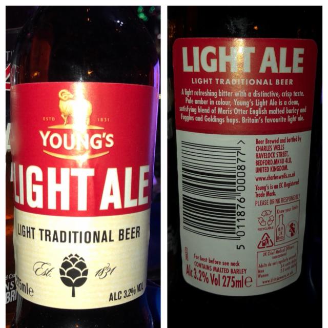 Young's Light Ale 3.2%, Eagle Brewery (formerly Charles Wells), England