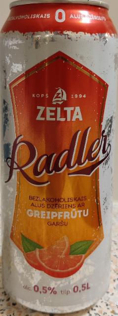 Zelta Radler Greipfrūtu Bezalkoholiskais, Aldaris (Carlsberg)