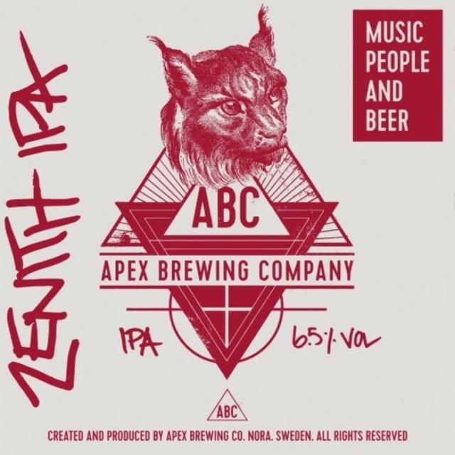 Zenith IPA 6.5%, Apex Brewing Company, Sweden