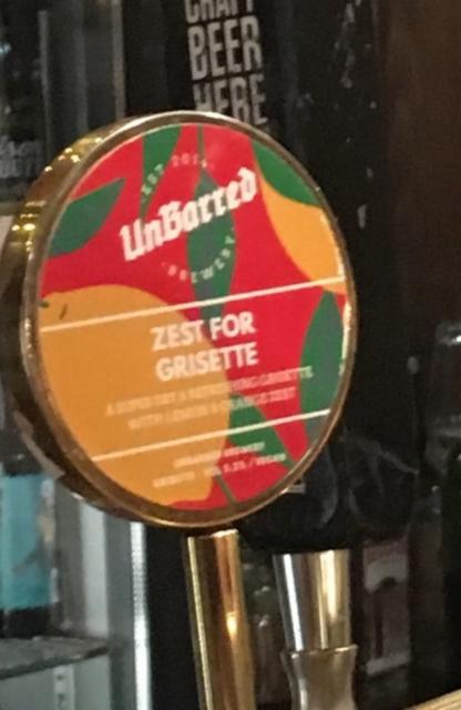 Zest For Grisette 5.2%, UnBarred Brewery, England