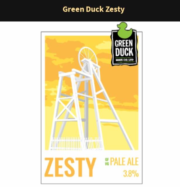 Zesty 3.8%, Green Duck Beer Co., England