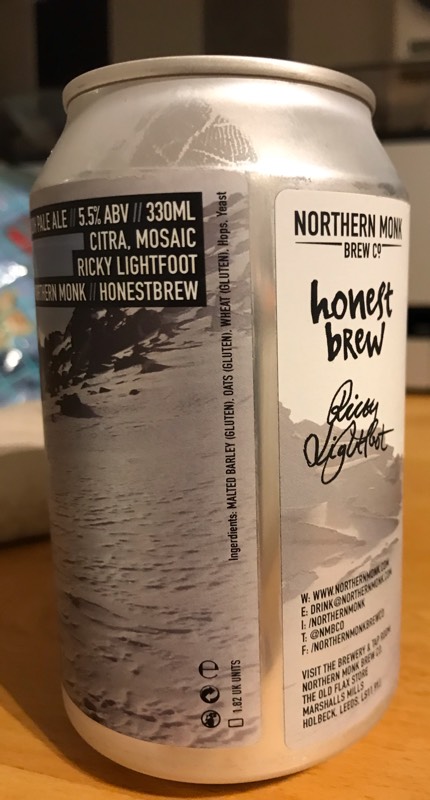Winter DDH Pale Ale / Ricky Lightfoot / Honest brew, England