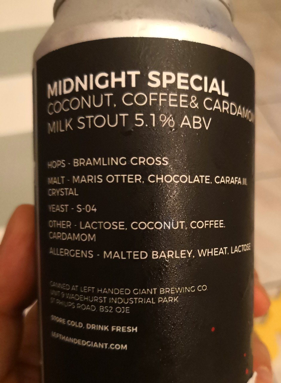 Midnight Special Coconut, Coffee & Cardamom Milk Stout , England