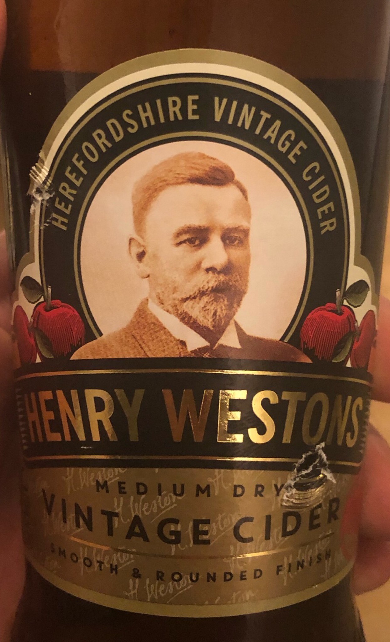 Henry Weston's medium dry 2019 vintage cider, England