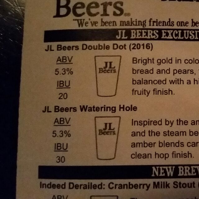 Watering Hole, JL Beers