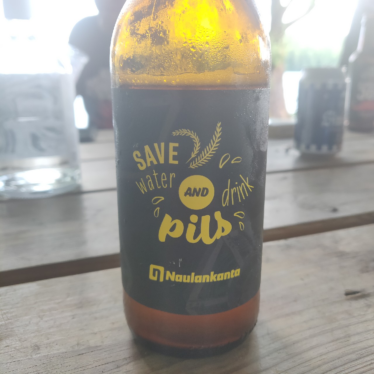 save water and drink pils, Finland