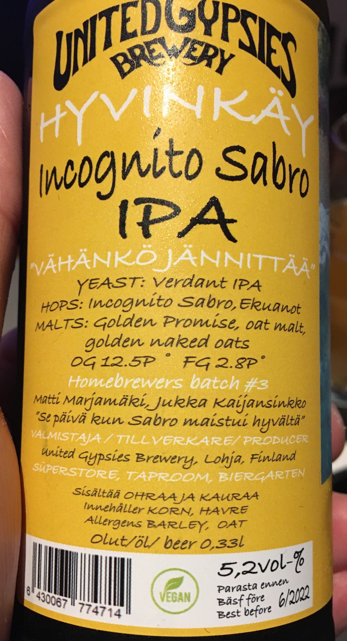 Hyvinkäy - Incognito IPA, Finland