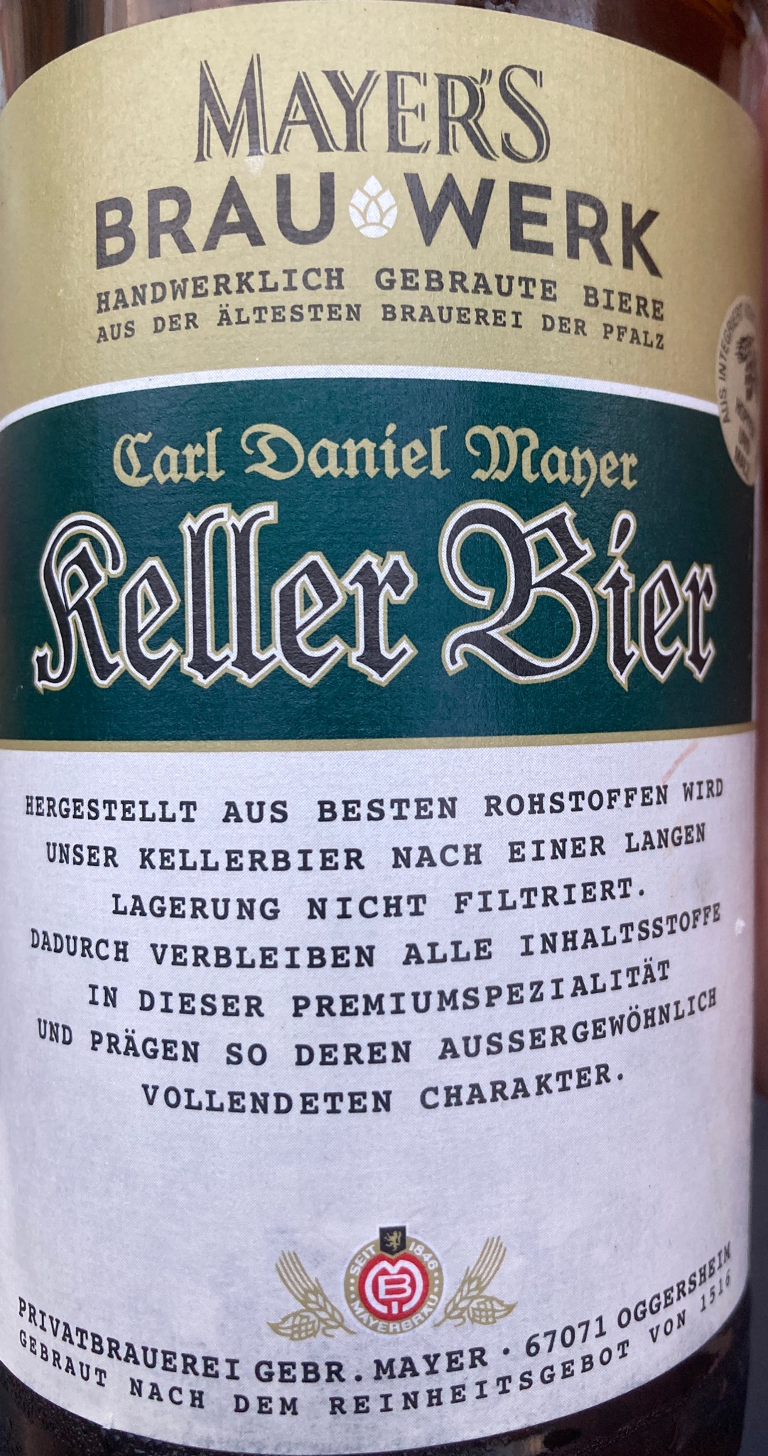 Mayer's Brau Werk Keller Bier, Germany