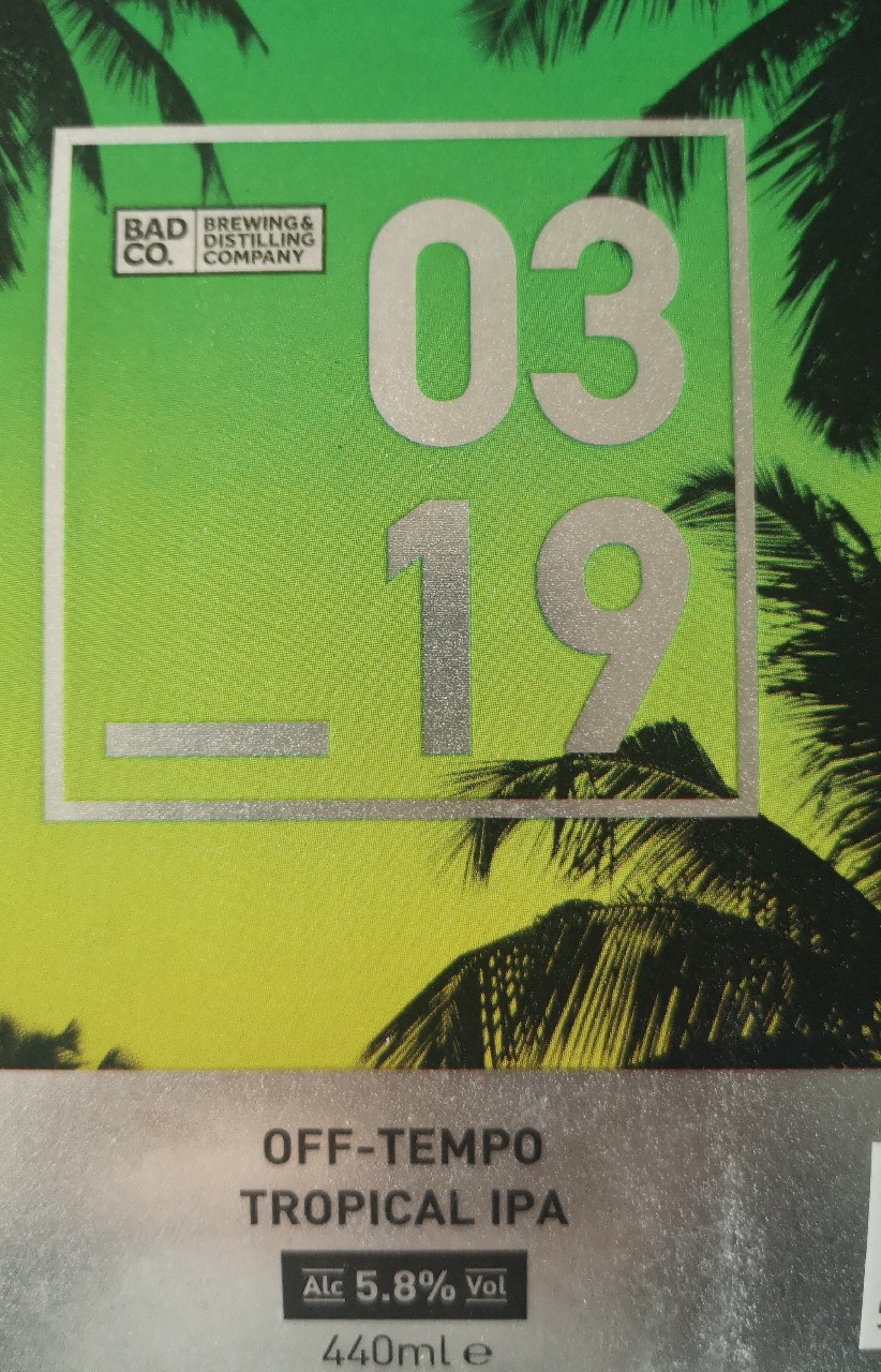 Off Tempo Tropical IPA 0319, England
