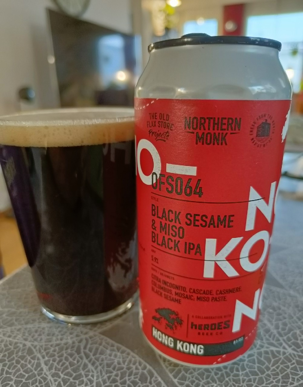 OFS064 / Black Sesame & Miso Black IPA / Hong Kong, England
