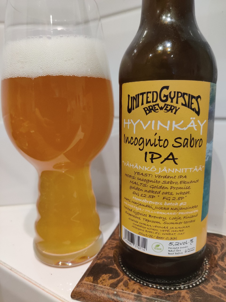 Hyvinkäy - Incognito Sabro IPA, Finland