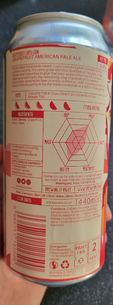 Grapefruit lupu lion, England