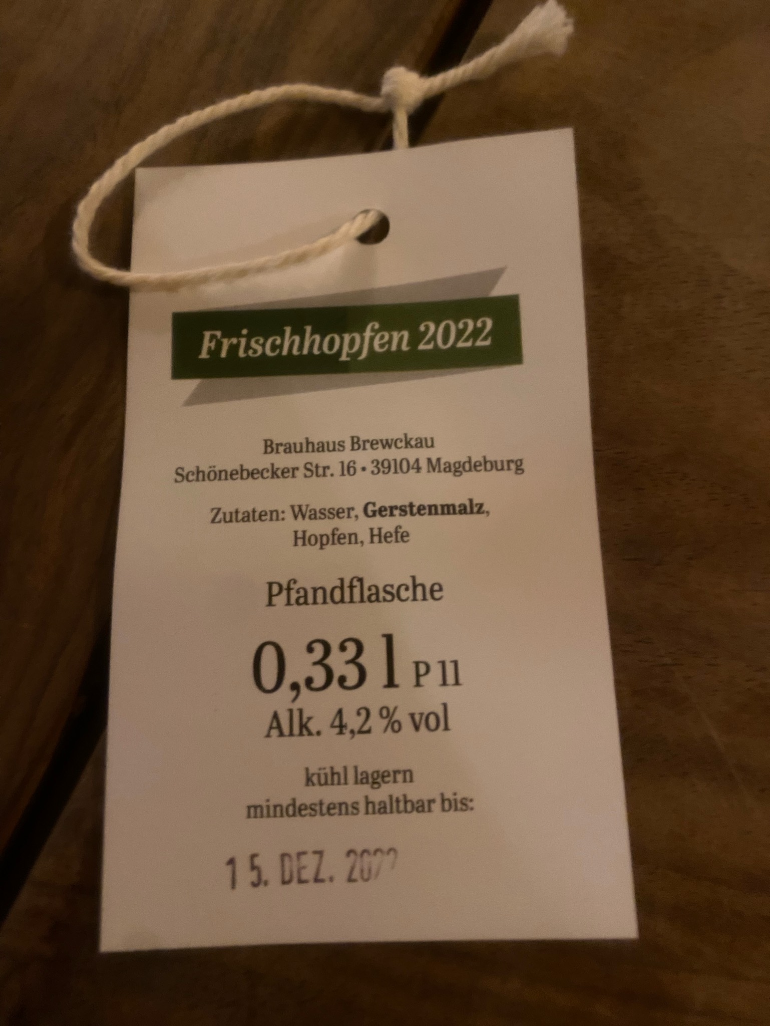 Frischhopfen Pils, Germany